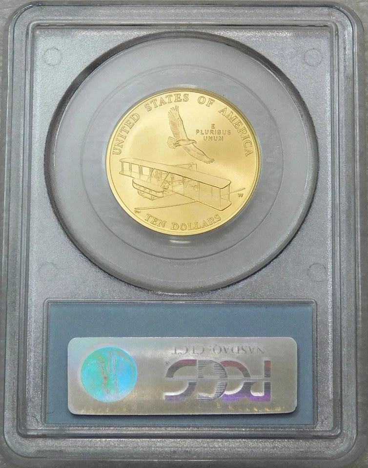 2003-W First Flight $10 Gold PCGS MS70 almost 1/2 oz Gold #K379 - Image 3 of 4
