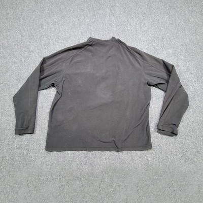 LL Bean Fleece Pullover Mens Large Gray Half Zip Mock Neck Long Sleeve