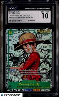 One Piece TCG Luffy Manga OP13 CGC 10 OP13 118