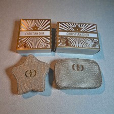 Brand New Dior Beauty Holiday GWP Gift Set - Gold Vanity Case  Star Pouch
