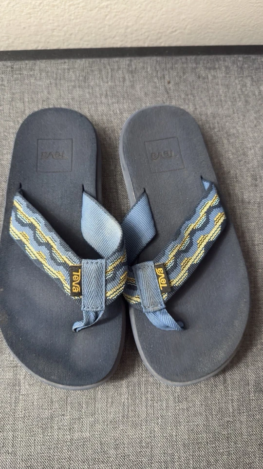 Сандалии-шлепанцы Teva Voya для мальчиков маленьких детей размер 12 и 13 синяя пена 2 пары - Изображение 3 из 4