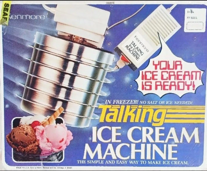 NOB - Vintage Kenmore Sears Talking In Freezer Ice Cream Machine