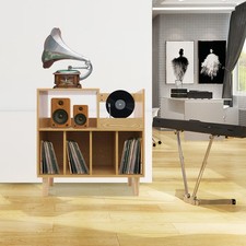 Plattenspieler Ständer mit Regal, Halterung für Schallplatten, Plattenständer