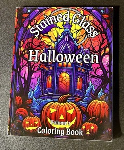 Halloween Stained Glass Coloring Book - New! Look!
