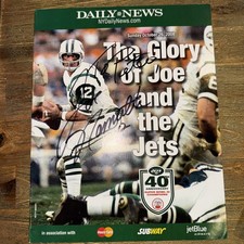 Joe Namath #12 Autograph On NY Daily News Insert 10/26/2008