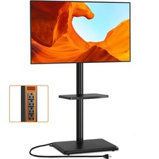 Floor TV Stand with Power Outlet, TV Mount Stand for 32-60 inch TVs up to 88 ...
