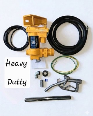 HEAVY DUTY!! Fuel Transfer Pump 20GPM 12V With Nozzle For Gas Or Diesel