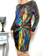 Ted Baker Bodycon Party dress UK 10 Jersey Stretch Long sleeve 776