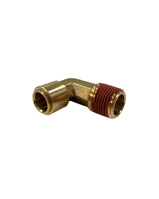 1/2'' Tube O.D. x 1/2'' MNPT Heavy Duty Brass 90° Fixed Elbow Push-In Connector