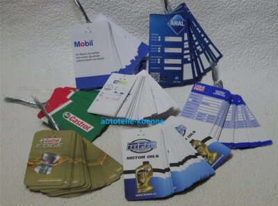 Ölzettel Castrol Mobil Liqui Moly Aral Cartechnic MPM Ölwechsel Ölanhänger 
