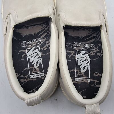 Vans x Public Skate Slip On Mens 8 White Skateboarding Shoes Out The Public Eye Vans x Public Skate Slip On Mens 8 White Skateboarding Shoes  main image 3
