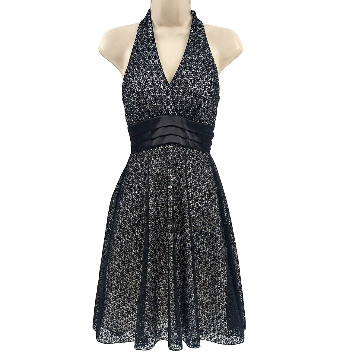 Dillards Teeze Me Formal Dress 3 Black Lace Over White Halter Homecoming Prom | eBay Dillards Teeze Me Formal Dress 3 Black Lace Over White Halter Homecoming Prom | eBay