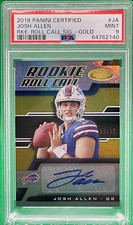 2018 Panini Certified Josh Allen RC ROOKIE ROLL CALL GOLD AUTO /15 PSA 9 BILLS
