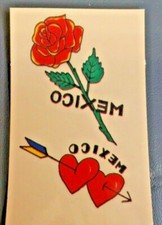 Mexico Pierced Heart and Rose Temporary Tattoos LOT of 10 Tattoos NEW