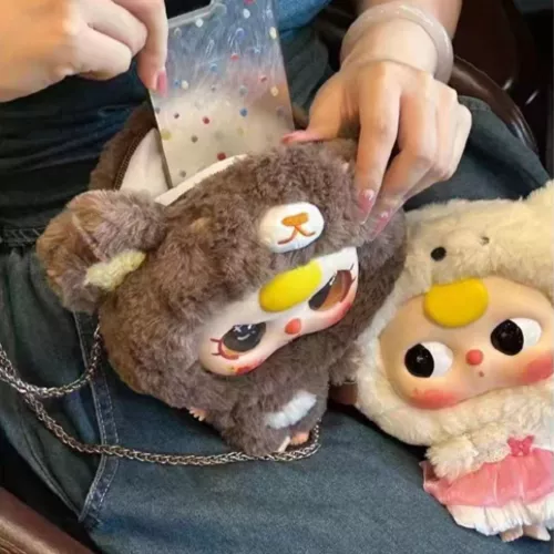 Autentica borsa bimbo tre serie big-head bambino cerniera peluche scatola cieca - Foto 2 di 10