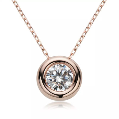 Diamant Test Pass 1ct Lab Created Collier Rosegold VVS1/D/Top