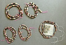 5 Strands 16 inch Multicolor Tourmaline 4-6mm Round Beads Jewelry Making Estate