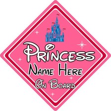 Baby On Board Car Sign - Disney Princess - Princess Castle-Personalised