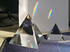 80mm Optical Glass Crystal Pyramid Prism Science Optics Experiment Instrument