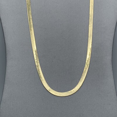 American Design Group Gold Shield Gold Coated Flat Chain Necklace 2-491