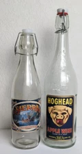 Vintage Antique Style Liquor Bottles - Sierra Beer - Hoghead Apple Wine Labels