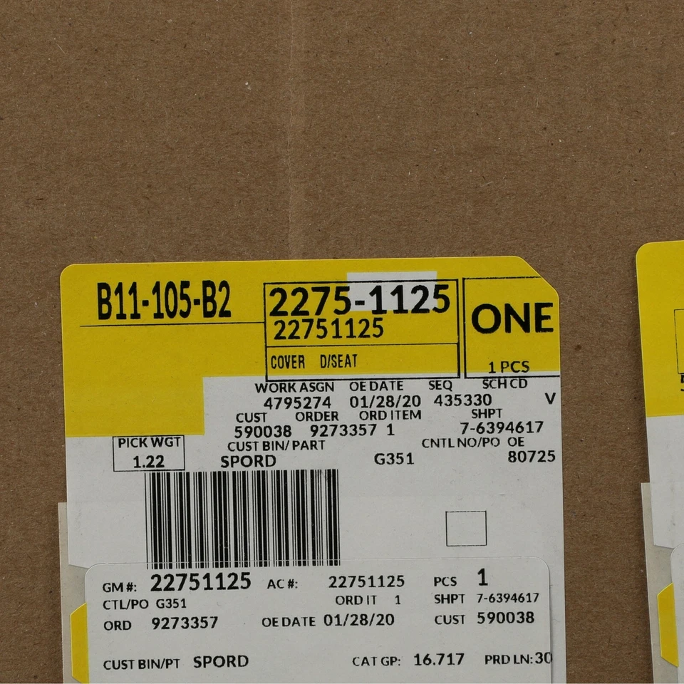 Funda de cojín inferior asiento delantero OEM NUEVA 07-14 Escalade Tahoe Yukon 22751125 Foto 3 de 3