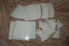 Assorted Sizes White Stained Glass Mosaic Tiles 40 Pieces MAY AN OFFER