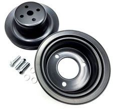 SB Ford Water Pump & Crank Pulley Single 1 Groove Black Steel 260 289 1965-67 V8