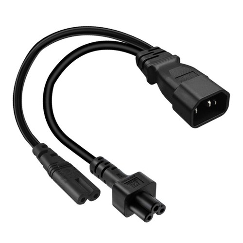 3-Prong C14 to C5+C7 Connector Adapter Cord Male Plug to Female Converter Wire - Picture 4 of 5