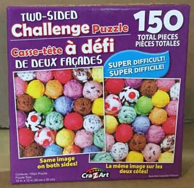 Two Sided Challenge Puzzle Assorted Ice Cream Flavors 150 pcs NEW