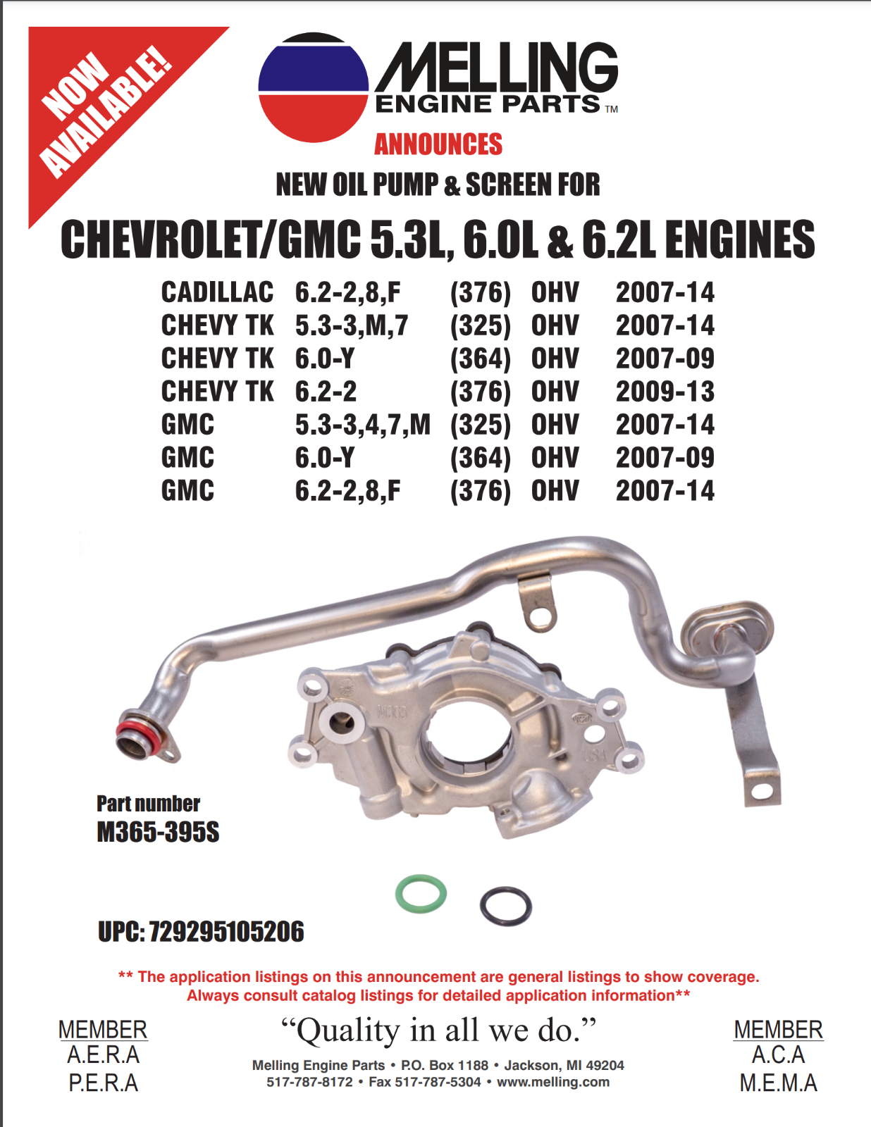 Melling M365 oil pump GM 5.3 6.0 6.2 20072014 eBay
