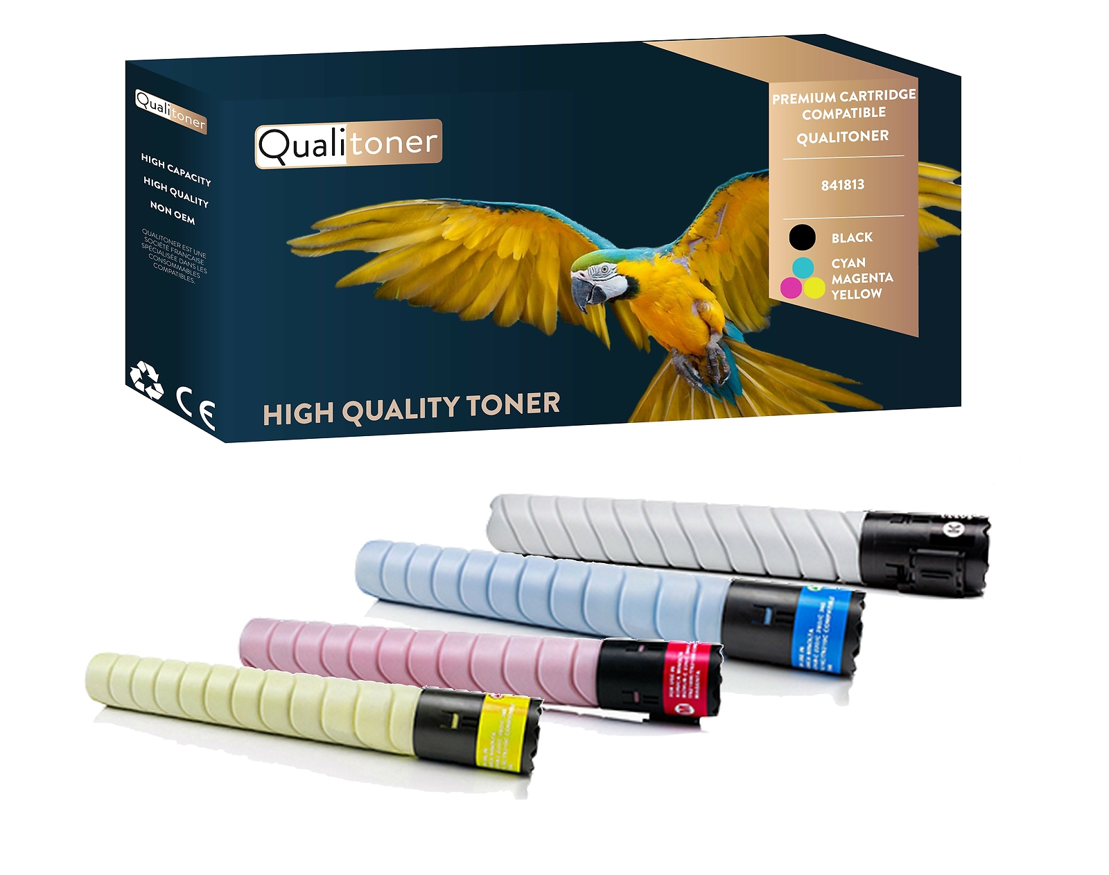Toner compatible RICOH AFICIO QUALITONER anti-traces pour remplacer les codes 841813 et 841816 usagés