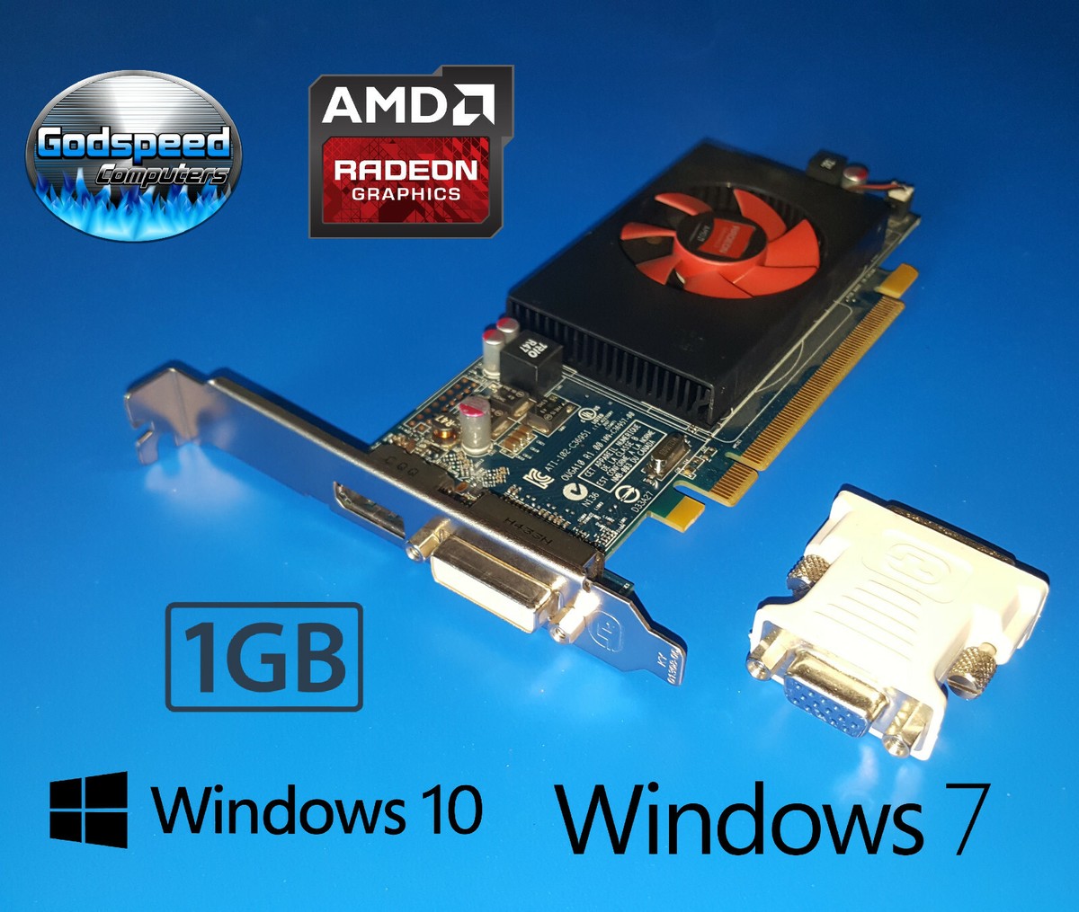AMD HD 8490 Video Card 1GB DVI DisplayPort VGA Windows 10 Dell