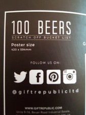 Image of Gift Republic 100 Beers Poster Bucket List New