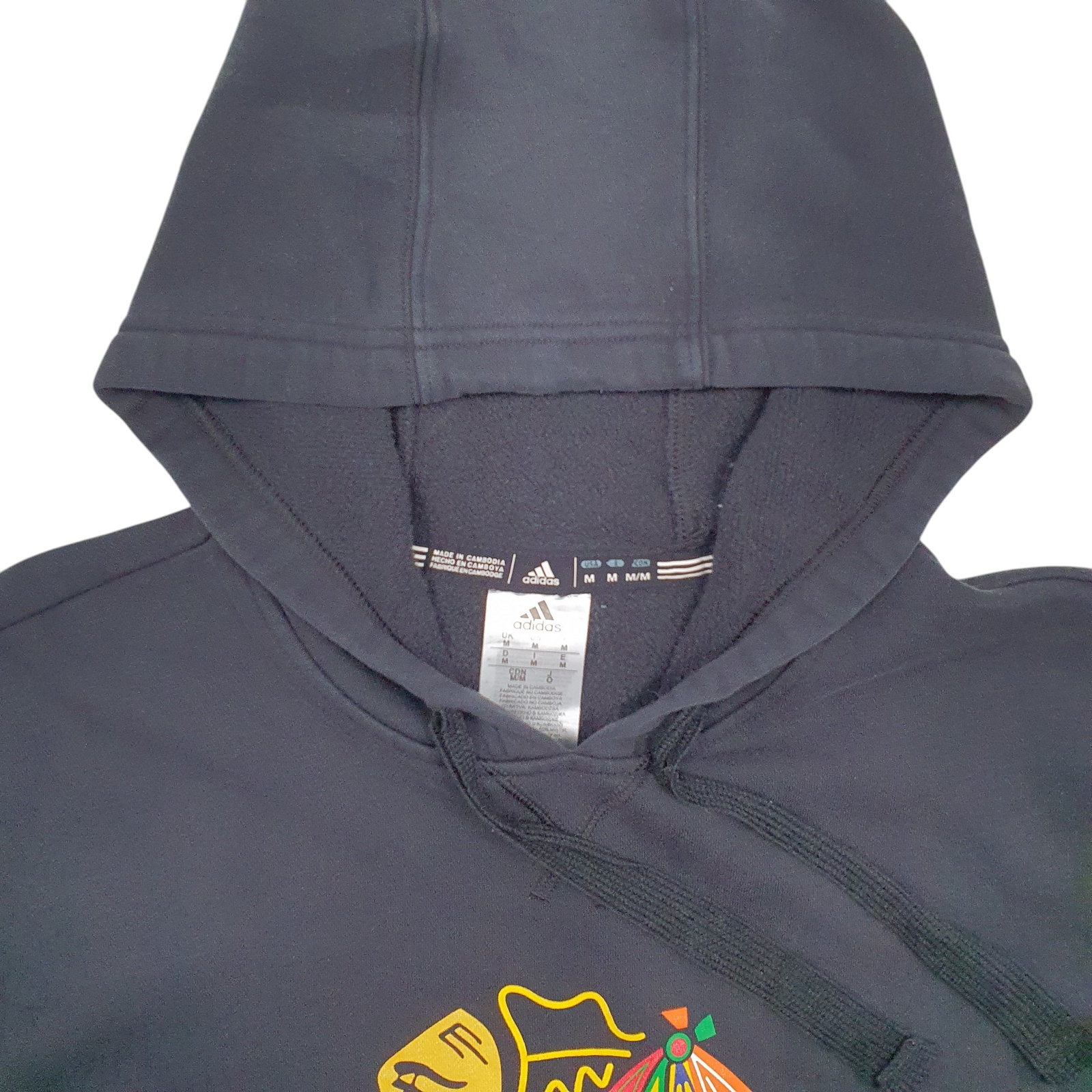 ADIDAS Hoodie NHL Blackhawks Hockey Jumper Sweatshirt Mens M image 2