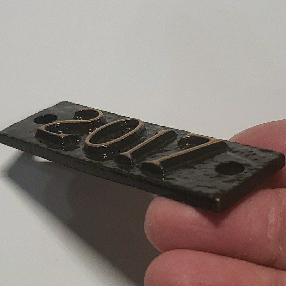 2017 Headstone Monument Date Plates Cast Bronze 1" x 3" Replacement