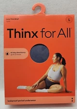 Thinx for All Women's Comfort Leakproof Period Underwear, Storm Blue, Size L 