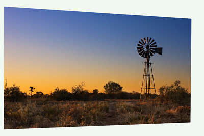 Australia  WINDMILL  OUTBACK Landscpe CANVAS OR  PHOTO  art Print licensed image