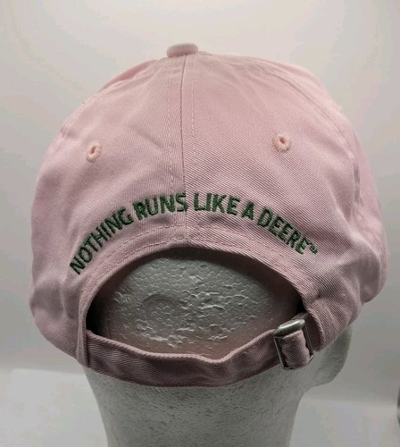 Genuine JOHN DEERE Pink Adult Snapback Hat Dad Cap Nothing Runs Like A Deere - Picture 4 of 11