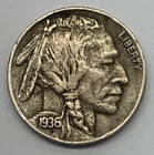 1936-D 5C Buffalo Nickel Full Horn - Circulated - Ungraded
