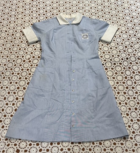 Vtg  blue nurses uniform Dress 40s - 60s era St. Joseph Hospital Tacoma As Is Sz