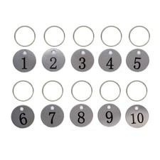 Stainless Steel Number Tags Key Tags with Key Rings 1-25