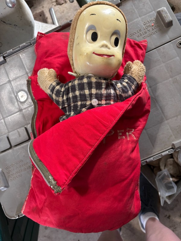 Casper the Friendly Ghost vintage doll with zipper sleeping bag