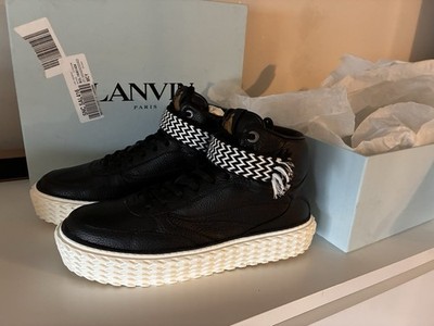 Lanvin Curbies 2 - Black Leather High Top Men s Sneakers Size EU 44 US 10 M