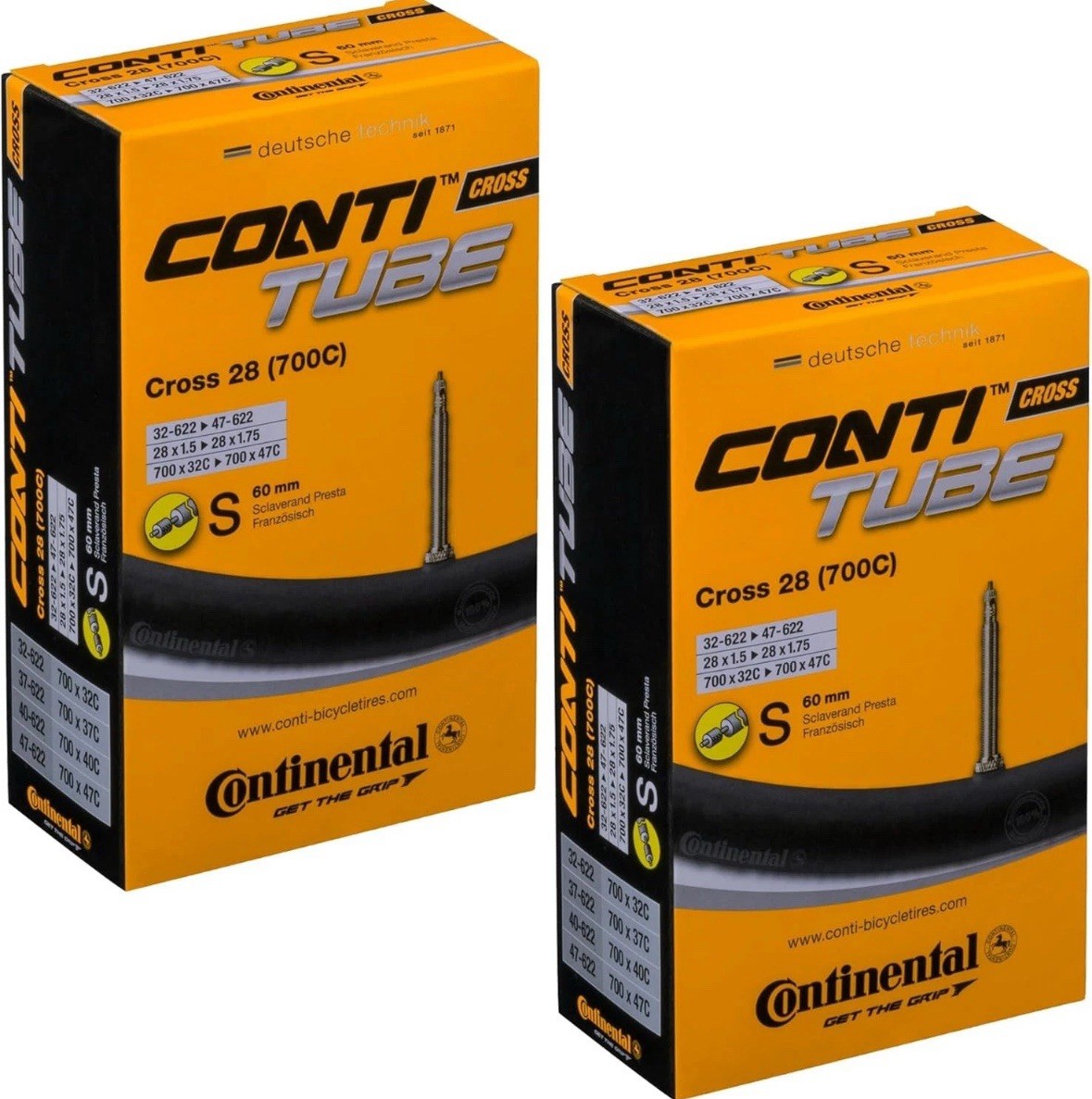 2 Continental Cross 28 700 x 32-47c Bike Inner Tubes 700c 60