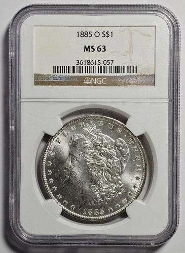 1885-O Morgan Silver $1 Dollar Coin ~ NGC MS 63 (A057)