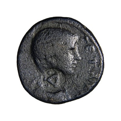 Legionary Countermark Judaea Petraea, Petra. Geta. Æ (7.89 g), as Caesar, AD 198