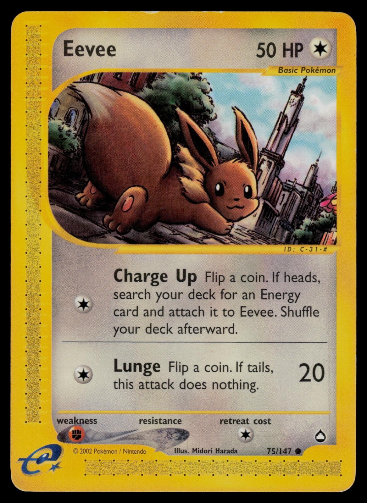Eevee 75/147 Common Aquapolis Pokemon Lightly Played
