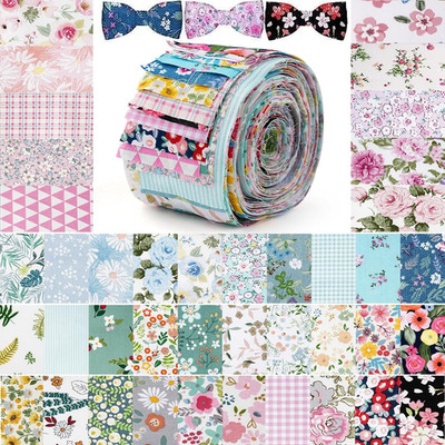 40Pcs Fabric Jelly Rolls,Cotton Quilting Fabric 39X2.6 Inch Flower Pattern Fabri