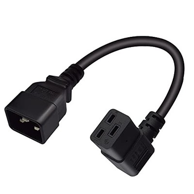 C20 to Right Angle C19 Power Cable 16AWG Server PDU Cord 90 Degree Plug
